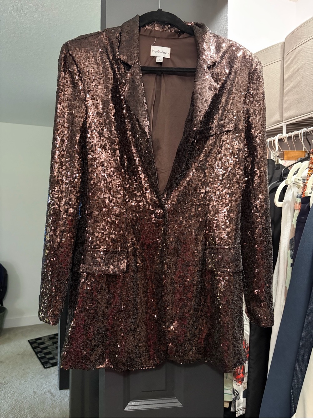 Brown Sequin Blazer Jacket worn 1 time for Xmas party